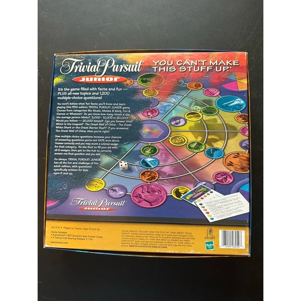 Trivial Pursuit Junior 5th Edition Hasbro Family Game Night Kids Trivia Complete